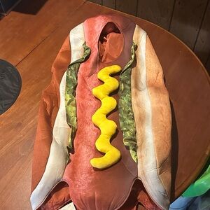 Hot Dog Kids Costume with Mustard Detail